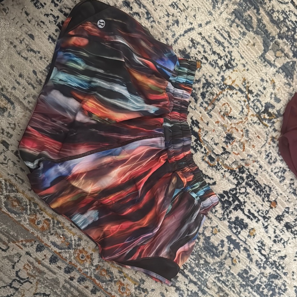 Lululemon Athletica Red and Pink Athletic Shorts